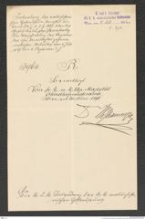 k.k. naturhistorisches Hofmuseum, Intendanzakten 1885-1896 (Hauer), Aktenzahl Z.472/1892, Seite 1